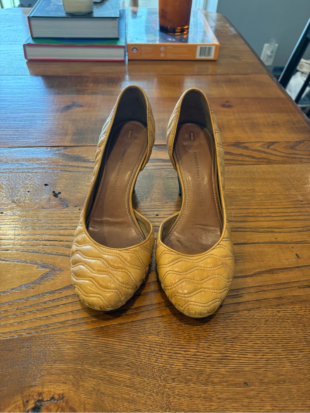 Women’s Quilted Mustard Yellow 3.5 inch heels
